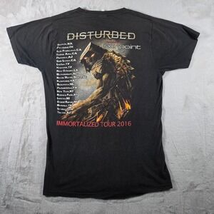 Disturbed Shirt Mens Small Black Immortalized Tour 2016 Graphic Tee Nonpoint